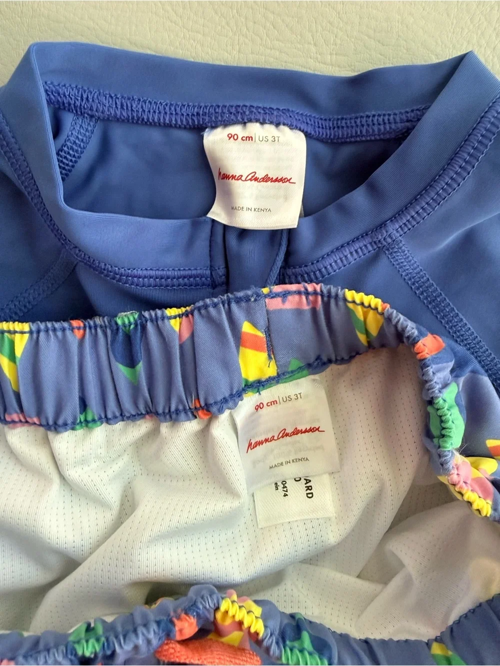 Hanna Andersson Baby Rashguard & Swim Trunks Set Surfboards Blue 3T NEW